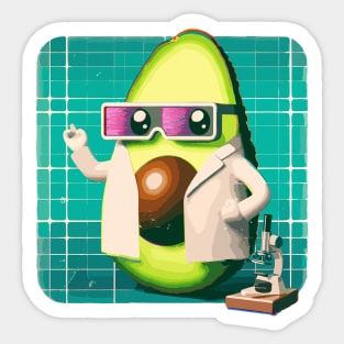 Funny Avocado Scientist Sticker